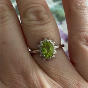 Sterling silver peridot ring, size 8